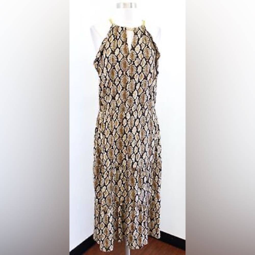 Michael Kors snake print halter dress